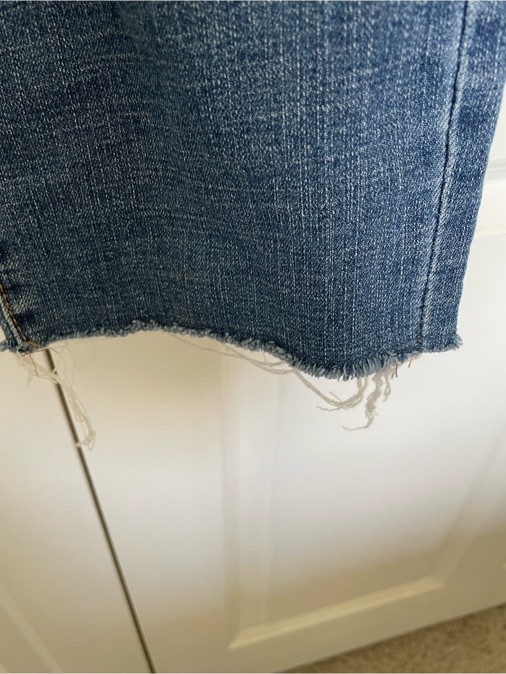 Sonoma Medium Blue Cropped Boyfriend Jeans with Raw Hem - Picture 5 of 10